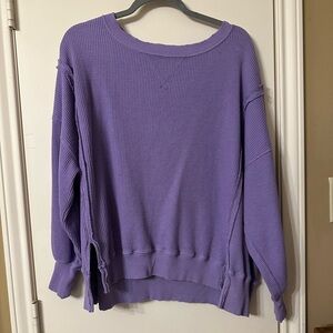 American Eagle Outfitters Women’s Oversized Crew Neck Waffle Sweatshirt
